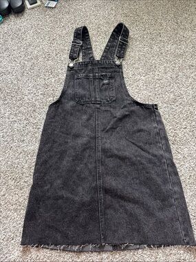 wild fable Black Denim Overall Dress Label Detail